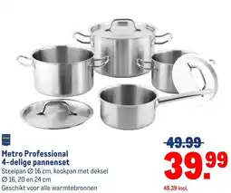 Makro Metro Professional 4-delige pannenset Steelpan aanbieding