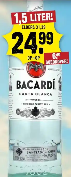 Dirck 3 BACARDÍ CARTA BLANCA aanbieding
