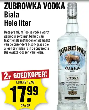 Dirck 3 ZUBROWKA VODKA Biala aanbieding