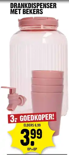 Dirck 3 Drankdispenser met bekers aanbieding