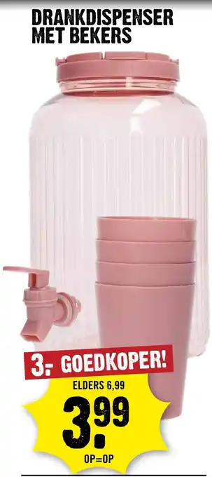 Dirck 3 Drankdispenser met bekers aanbieding