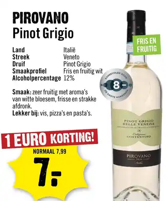 Dirck 3 Pirovano Pinot Grigio aanbieding