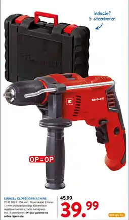 Kluswijs Einhell klopboormachine aanbieding