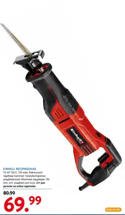 Kluswijs Einhell reciprozaag aanbieding
