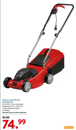 Kluswijs Einhell elektrische grasmaaier aanbieding
