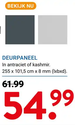 Kluswijs Deurpaneel aanbieding