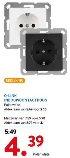 Kluswijs Q Link Inbouwcontactdoos Polar white aanbieding