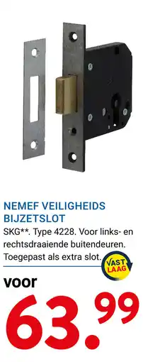 Kluswijs Nemef veiligheids bijzetslot aanbieding