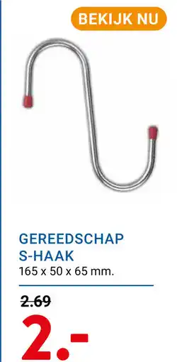 Kluswijs Gereedschap s-haak aanbieding