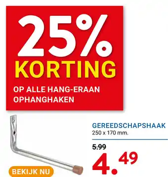 Kluswijs Gereedschapshaak aanbieding