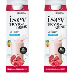 Albert Heijn Isey Skyr drink framboos-granaatappel 2-pack aanbieding