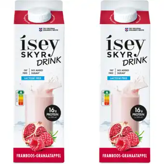 Albert Heijn Isey Skyr drink framboos-granaatappel 2-pack aanbieding