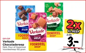 Vomar Voordeelmarkt Verkade Chocoladereep 192gram aanbieding