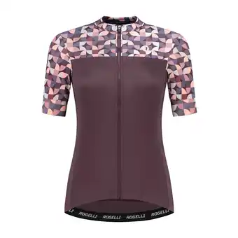 ANWB Rogelli Essential Graphic Fietsshirt Dames Bourgondië-Koraal aanbieding