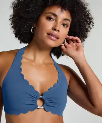 Hunkemoller Hunkemöller Halter Bikinitop Blauw aanbieding