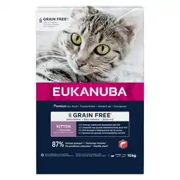 Zooplus Economy Pack: 2x10kg Eukanuba Kitten Graanvrij Rijk aan Zalm Droog Kattenvoer aanbieding