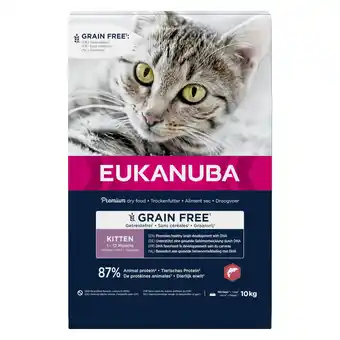 Zooplus Economy Pack: 2x10kg Eukanuba Kitten Graanvrij Rijk aan Zalm Droog Kattenvoer aanbieding