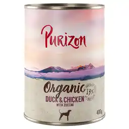 Zooplus 24 x 400g Organic Eend en Kip met Courgette Purizon Hondenvoer aanbieding