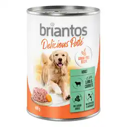 Zooplus 6x400g Briantos Delicious Pate Honden Natvoer Lam en Wortelen aanbieding