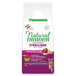 Zooplus 10kg Gesteriliseerd met rauwe ham Trainer Natuurlijk droog voor katten aanbieding