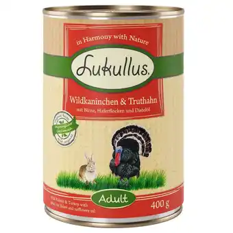 Zooplus 6 x 400 g Lukullus Organic Adult Wild Konijn & Kalkoen aanbieding