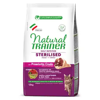 Zooplus Natural Trainer Gesteriliseerd met rauwe Ham Brokken voor Katten - 1,5 kg aanbieding