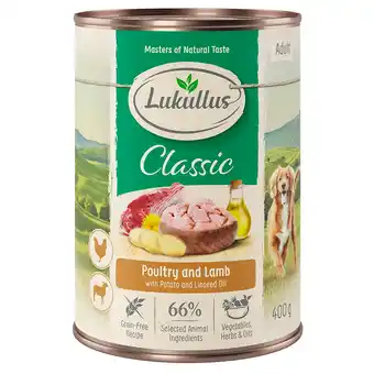 Zooplus 6 x 400 g Lukullus Organic Adult Gevogelte & Lam (graanvrij) aanbieding