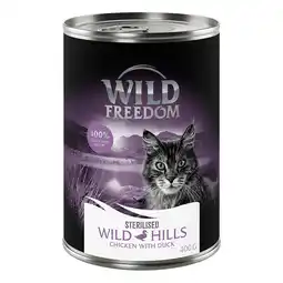 Zooplus 6 x 400 g Wild Freedom - Sterilised Wild Hills - Eend & Kip aanbieding
