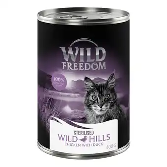 Zooplus 6 x 400 g Wild Freedom - Sterilised Wild Hills - Eend & Kip aanbieding