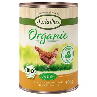 Zooplus 6 x 400 g Lukullus Organic Adult Kip (Glutenvrij) Honden Natvoer aanbieding