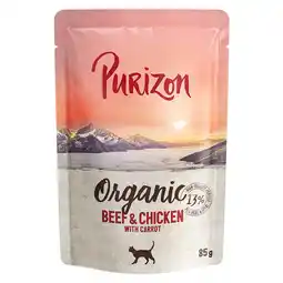 Zooplus 70 g / 85 g Purizon Pouches Organic: Rundvlees en kip met wortel aanbieding