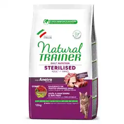 Zooplus 1,5kg Natural Trainer Kat Sterilised met eend droogvoer kat aanbieding
