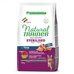Zooplus 1,5kg Natural Trainer Cat Sterilised met forel droogvoer voor katten aanbieding
