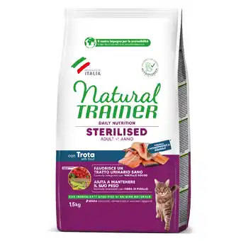 Zooplus 1,5kg Natural Trainer Cat Sterilised met forel droogvoer voor katten aanbieding