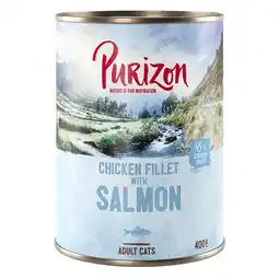 Zooplus 6 x 400g Purizon natvoer - Adult Graanvrij Kattenvoer Kipfilet met Zalm aanbieding