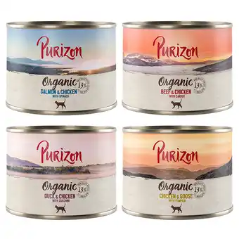 Zooplus 6 x 200g Purizon natvoer - Organic Gemengd pakket: 4 Soorten aanbieding