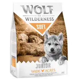 Zooplus 4kg Wolf of Wilderness - Junior Soft - Wide Acres - met Kip aanbieding