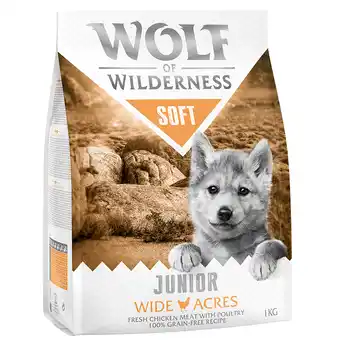 Zooplus 4kg Wolf of Wilderness - Junior Soft - Wide Acres - met Kip aanbieding