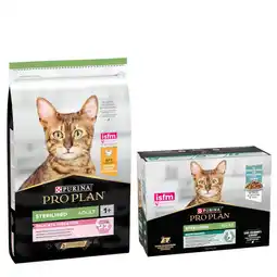 Zooplus 1,4 kg / 7 kg / 10 kg / 14 kg PURINA PRO PLAN + 10 x 85 g Sterilised Adult Maintenance gratis! aanbieding