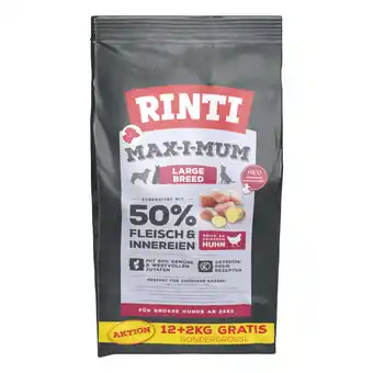 Zooplus 12 kg + 2 kg Gratis! RINTI Max-i-mum droogvoer voor honden 14 kg aanbieding