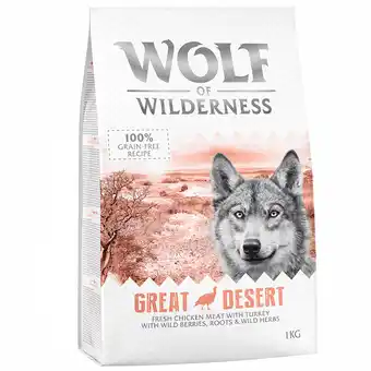 Zooplus 4kg Wolf of Wilderness - Adult Great Desert - met Kalkoen aanbieding
