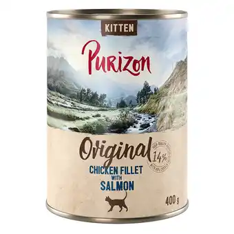 Zooplus 6 x 400g Purizon natvoer - Original Kitten graanvrij Kipfilet met Zalm aanbieding