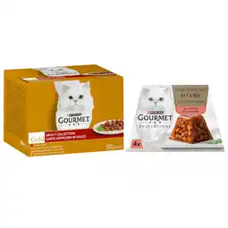 Zooplus 96 x 85 g Gourmet Gold natvoer +8 x 57 g Gourmet Revelations Fine Cuts Zalm in gelei natvoer gratis! aanbieding