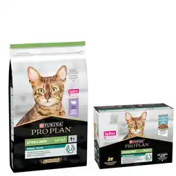 Zooplus 1,4 kg / 7 kg / 10 kg / 14 kg PURINA PRO PLAN + 10 x 85 g Sterilised Adult Maintenance gratis! aanbieding