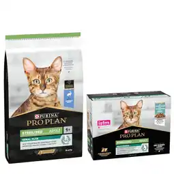 Zooplus 1,4 kg / 7 kg / 10 kg / 14 kg PURINA PRO PLAN + 10 x 85 g Sterilised Adult Maintenance gratis! aanbieding