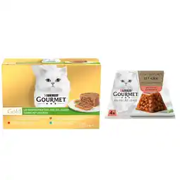 Zooplus 96 x 85 g Gourmet Gold natvoer +8 x 57 g Gourmet Revelations Fine Cuts Zalm in gelei natvoer gratis! aanbieding