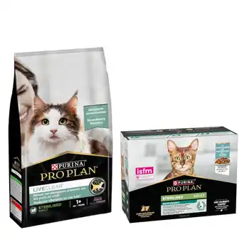 Zooplus 1,4 kg / 7 kg / 10 kg / 14 kg PURINA PRO PLAN + 10 x 85 g Sterilised Adult Maintenance gratis! aanbieding