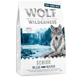 Zooplus 4kg Wolf of Wilderness - Senior Blue River Scharrelkip & Zalm aanbieding