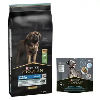 Zooplus 14 kg PURINA PRO PLAN Adult + Pro Plan Dental Care Treats 426 g hondesnack gratis! aanbieding