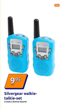 Action Silvergear walkie talkie set aanbieding